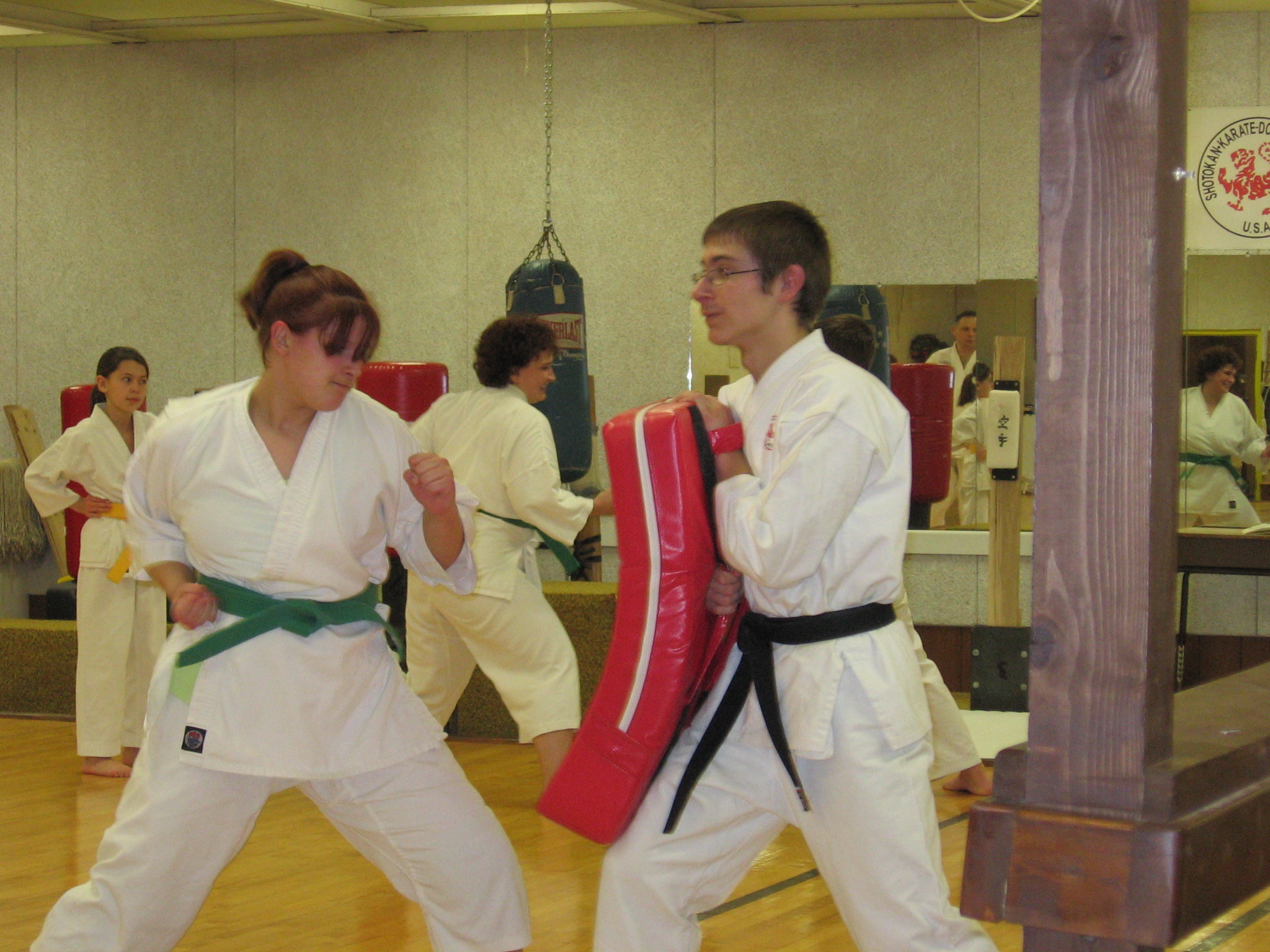 Adult Karate students training